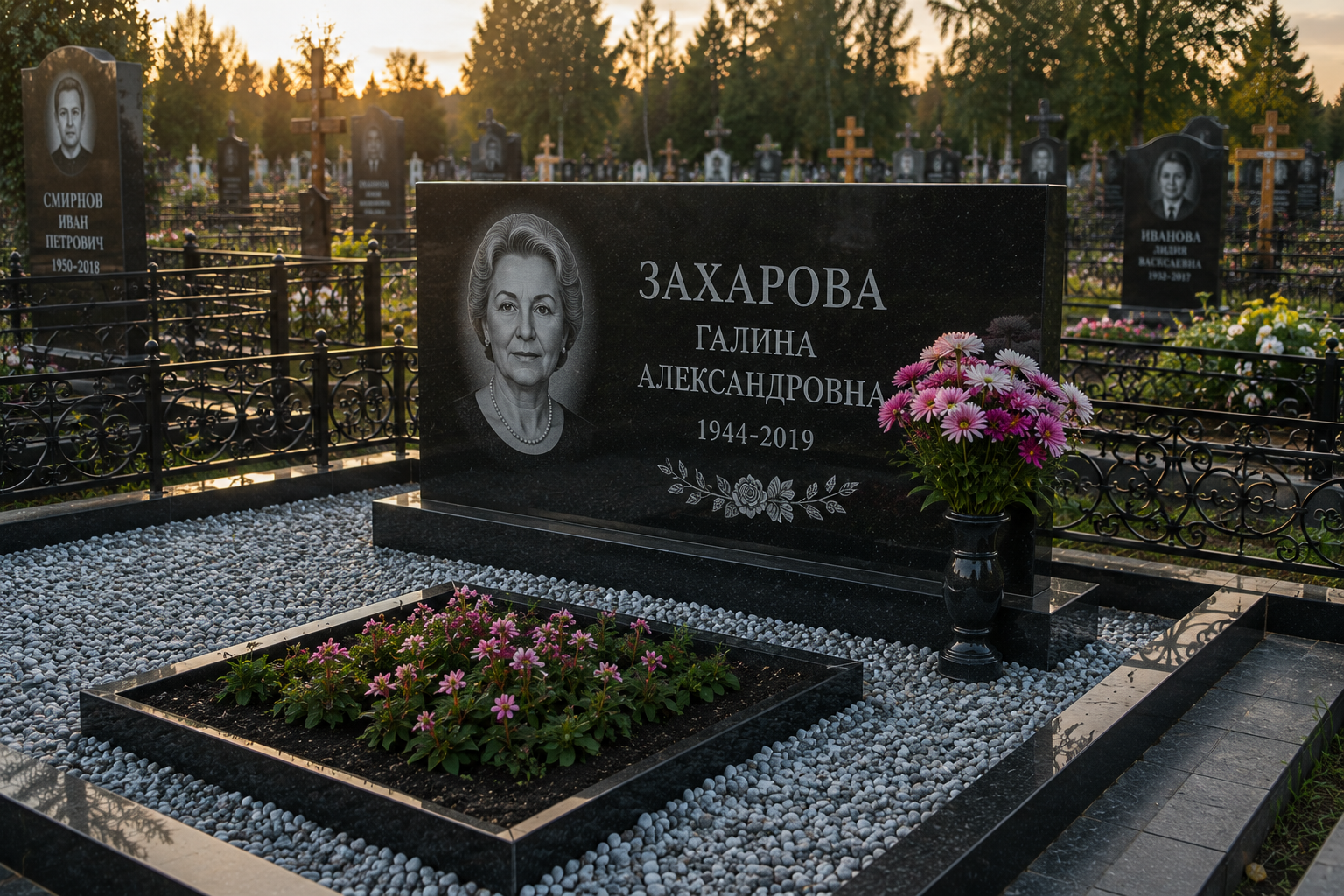 Горизонтальный гранитный памятник в Керчи